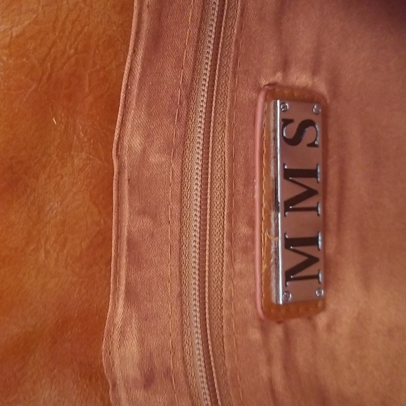 MMS Cognac envelope clutch silver latch used 13×7 - Picture 4 of 5